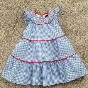 Cynthia Rowley Blue & White checked Sun Dress 4T